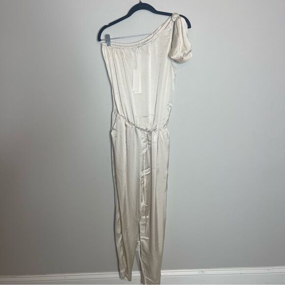 $395 New OVERLOVER Winona One-Shoulder Satin Jumpsuit |XS - Picture 5 of 9